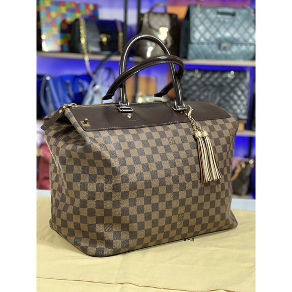 LOUIS VUITTON France 15" Damier Travel Compact Duffle Carryall Cabin Size Bag - Picture 1 of 12